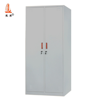 Light Grey Bedroom Furniture Clothes Organizer Almari Metal Hinged Double Door Closet Wardrobe For Online Sale