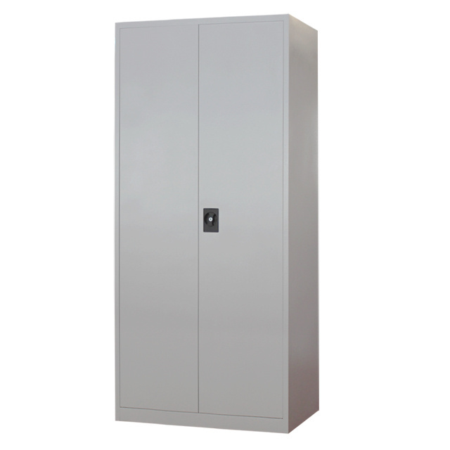 Cheap Light Grey Office Storage Double Swing Door Metal Cupboard Design Full Height Steel Cabinet