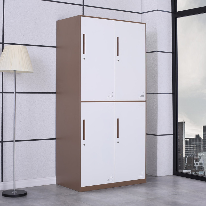 Factory Hot Selling Metal Narrow Side 4 Door Lockers Wardrobe Gym Student Dormitory Steel Cabinets