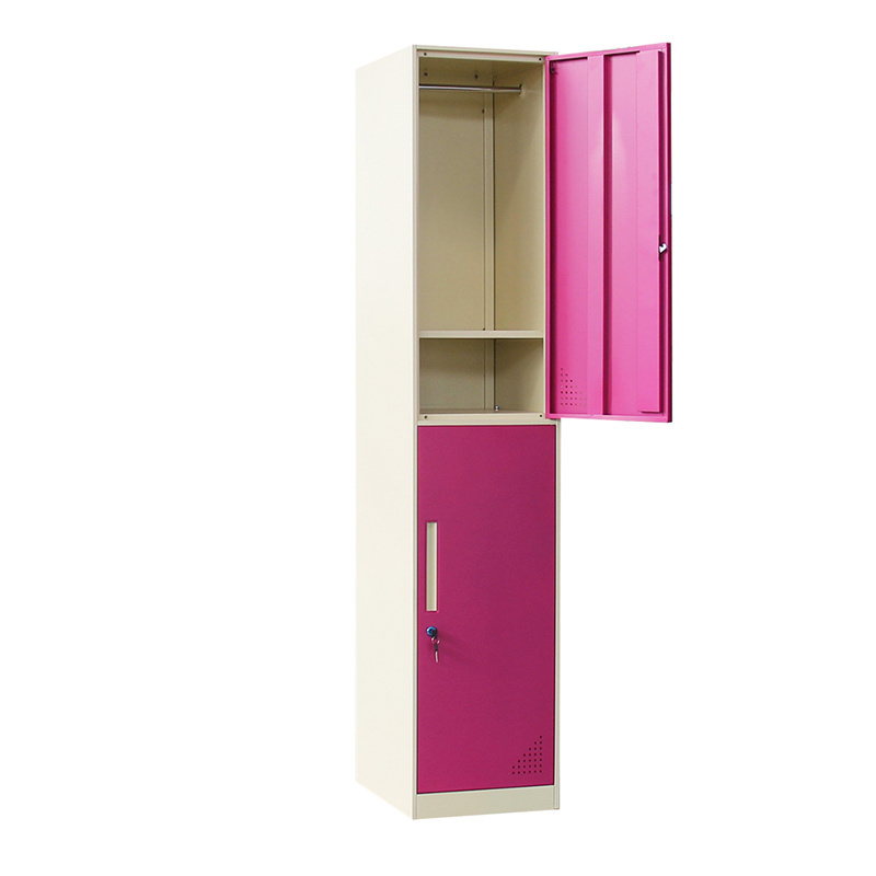 Pink office storage locker cabinet small metal staff wardrobe locker steel sports lockers for gym