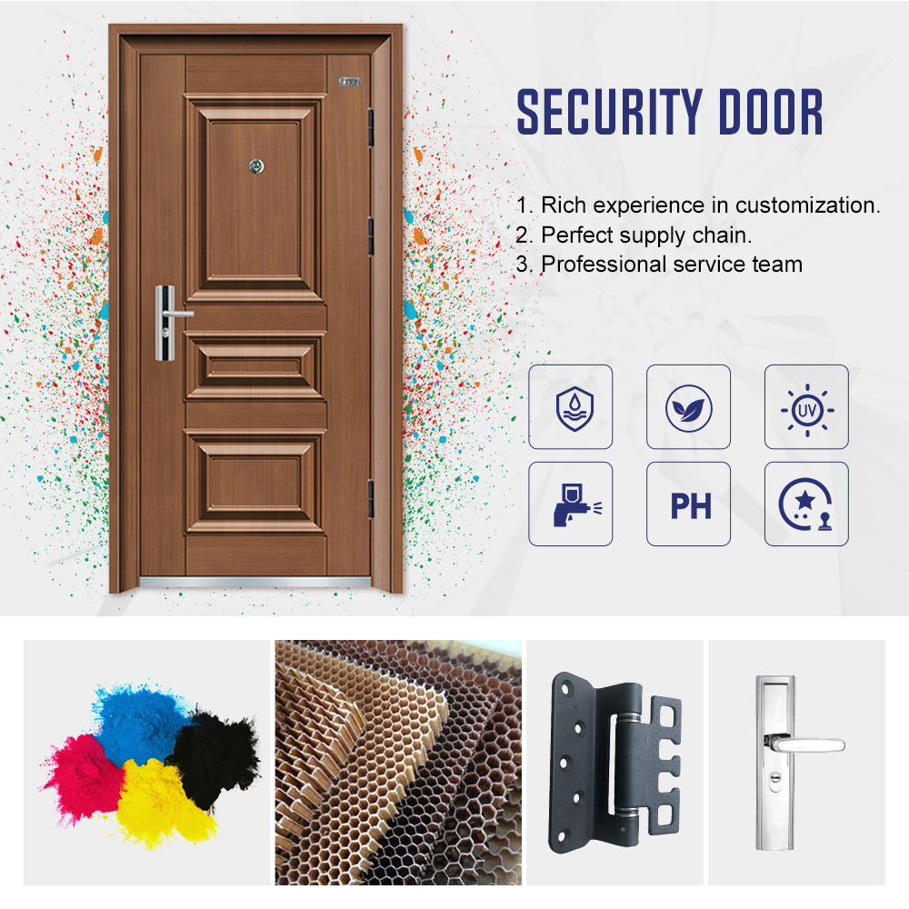 New Sturdy and Stylish Steel Anti-theft Security Door Font Exterior Entry Door for Home Office Doors