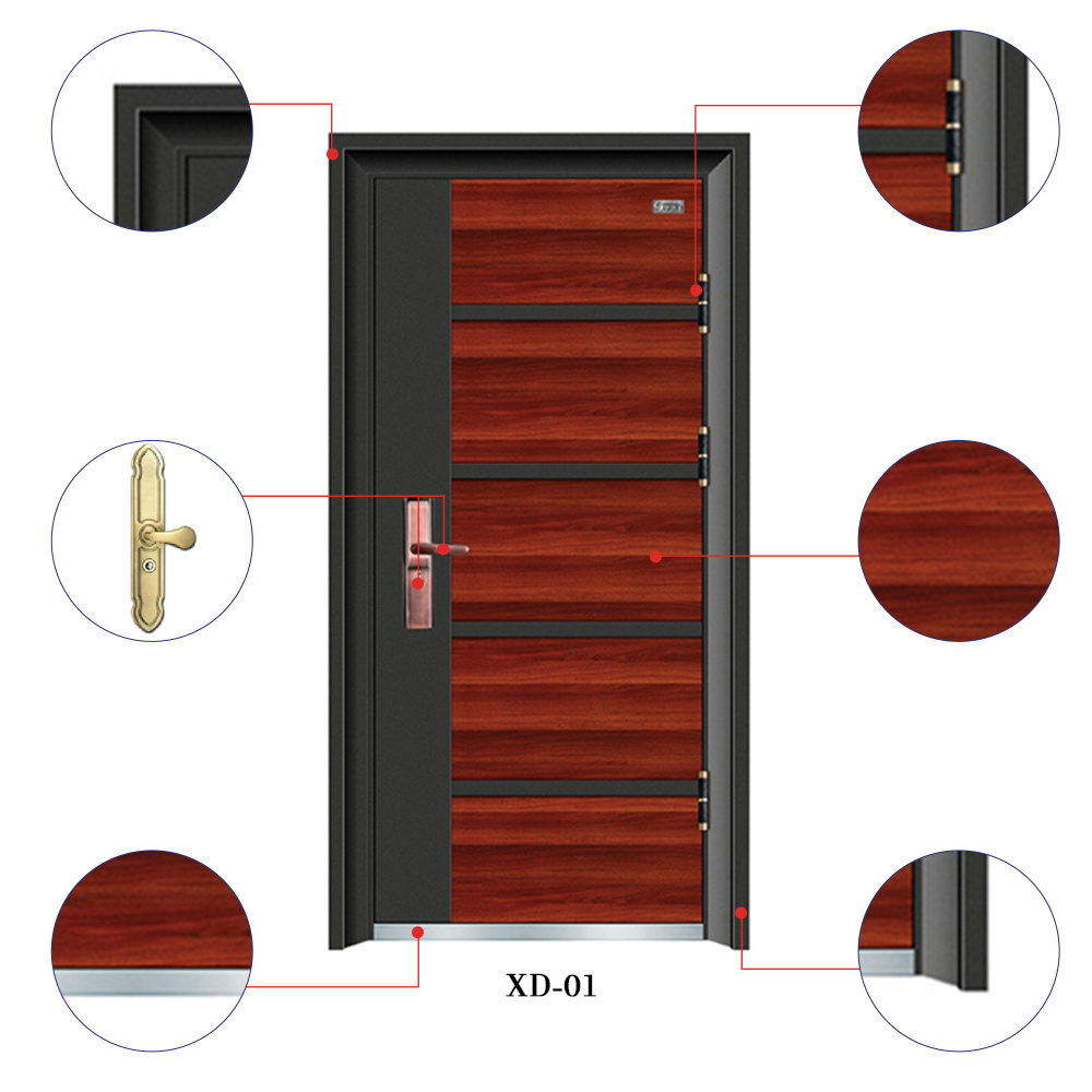 Top Selling 2050*960*70 Galvanized Steel Security Entrance Door Soundproof Metal Door for Apartment Hotel