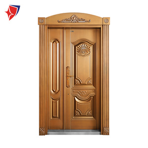 Customized French Style Luxury Steel Anti-theft Villa Door Security Outdoor with Hardware for Villa Houses