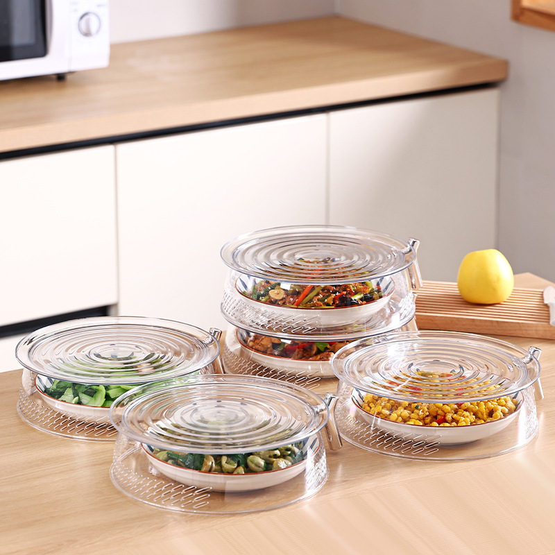 Wholesale Reusable Multi-layer Vegetable Lid Stackable Storage Fresh-keeping Cover Leftovers Storage Food Dish Cover For Kitchen