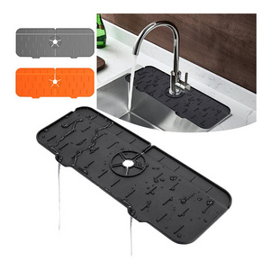 Hot Selling Sink Faucet Silicone Mat Draining Pad Water Catcher Silicone Faucet Splash Guard