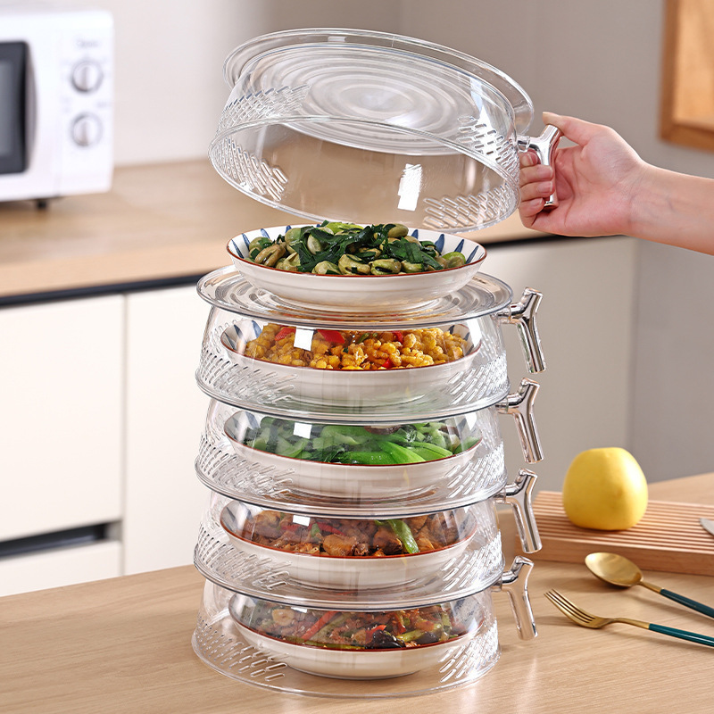 Wholesale Reusable Multi-layer Vegetable Lid Stackable Storage Fresh-keeping Cover Leftovers Storage Food Dish Cover For Kitchen