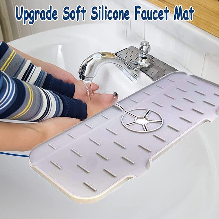 Hot Selling Sink Faucet Silicone Mat Draining Pad Water Catcher Silicone Faucet Splash Guard