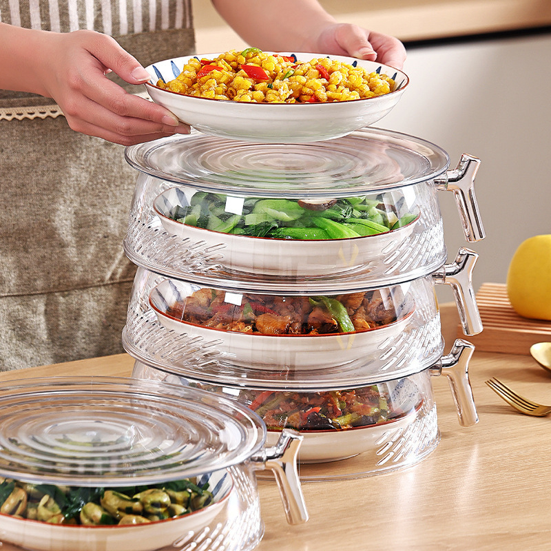 Wholesale Reusable Multi-layer Vegetable Lid Stackable Storage Fresh-keeping Cover Leftovers Storage Food Dish Cover For Kitchen