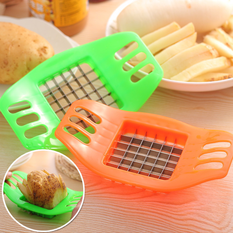 New Hot Sales Home Manual Potato Slicer Kitchen Plastic&stainless Steel Chip Slicer