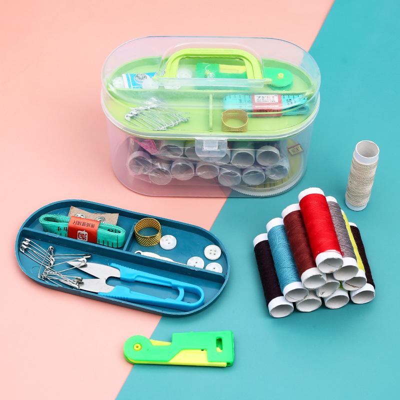 Household Portable Knitting Kits Sewing Tool Storage Box Multi-function Box U Scissors Sewing Kits Needles Sewing Set Box