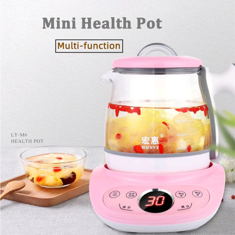 Instock 110V Chinese panel Portable Small Capacity 0.8L Office Mini Tea Or Coffee Electric Glass Kettle