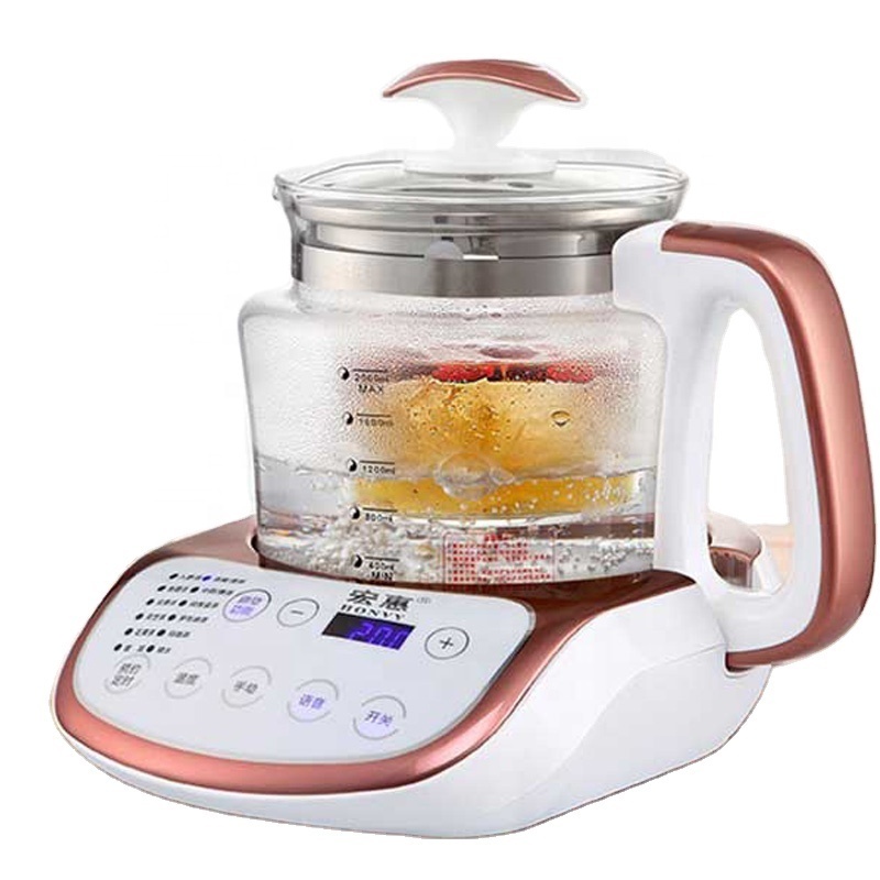 Multi-functional  2L Tea Coffee Soup Or Hot Pot And Water Heater Electric Glass Birds Nest Kettle