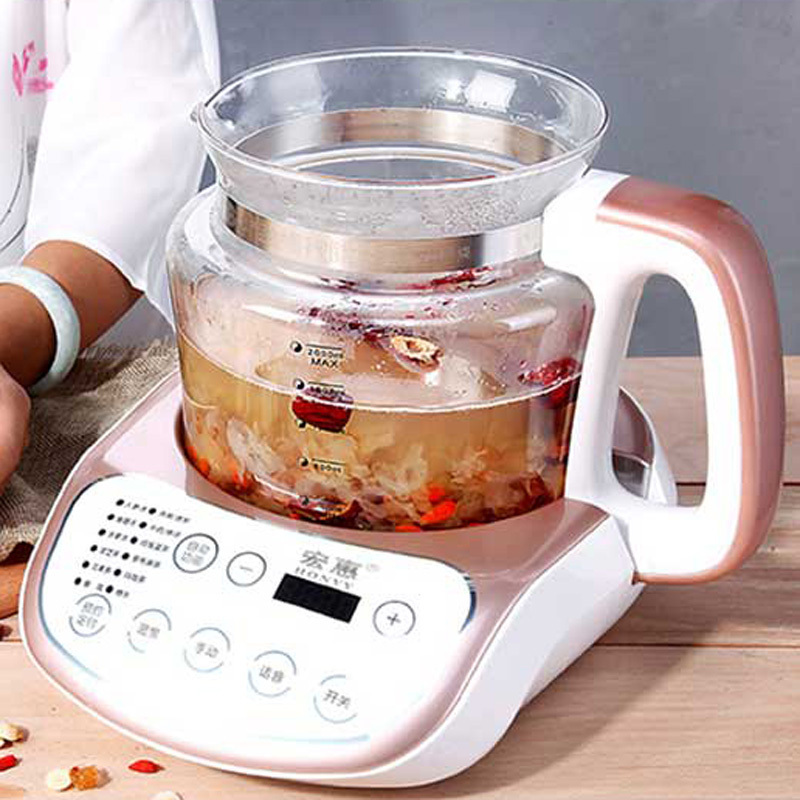 Multi-functional  2L Tea Coffee Soup Or Hot Pot And Water Heater Electric Glass Birds Nest Kettle