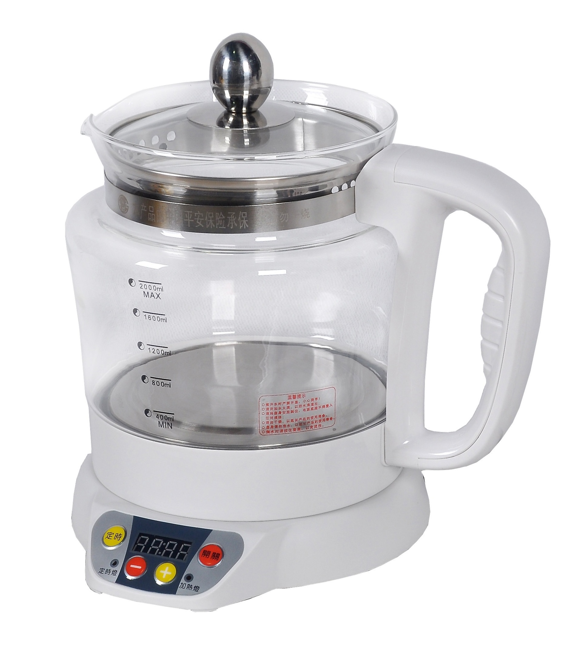 2.0L Taiwan Hanfang Multifunctional Health Electric Glass Kettle