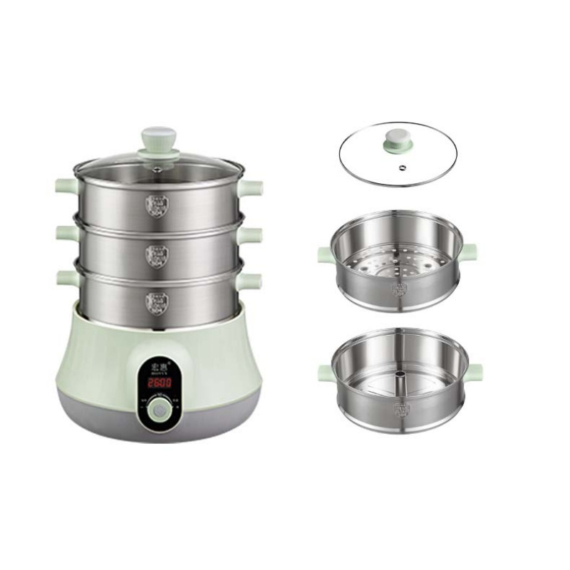 Direct Factory Supply  Fast Heat Up 304 Stainless Steel 5 layers electric steamer pot cooker rice steamer machine steam cooking