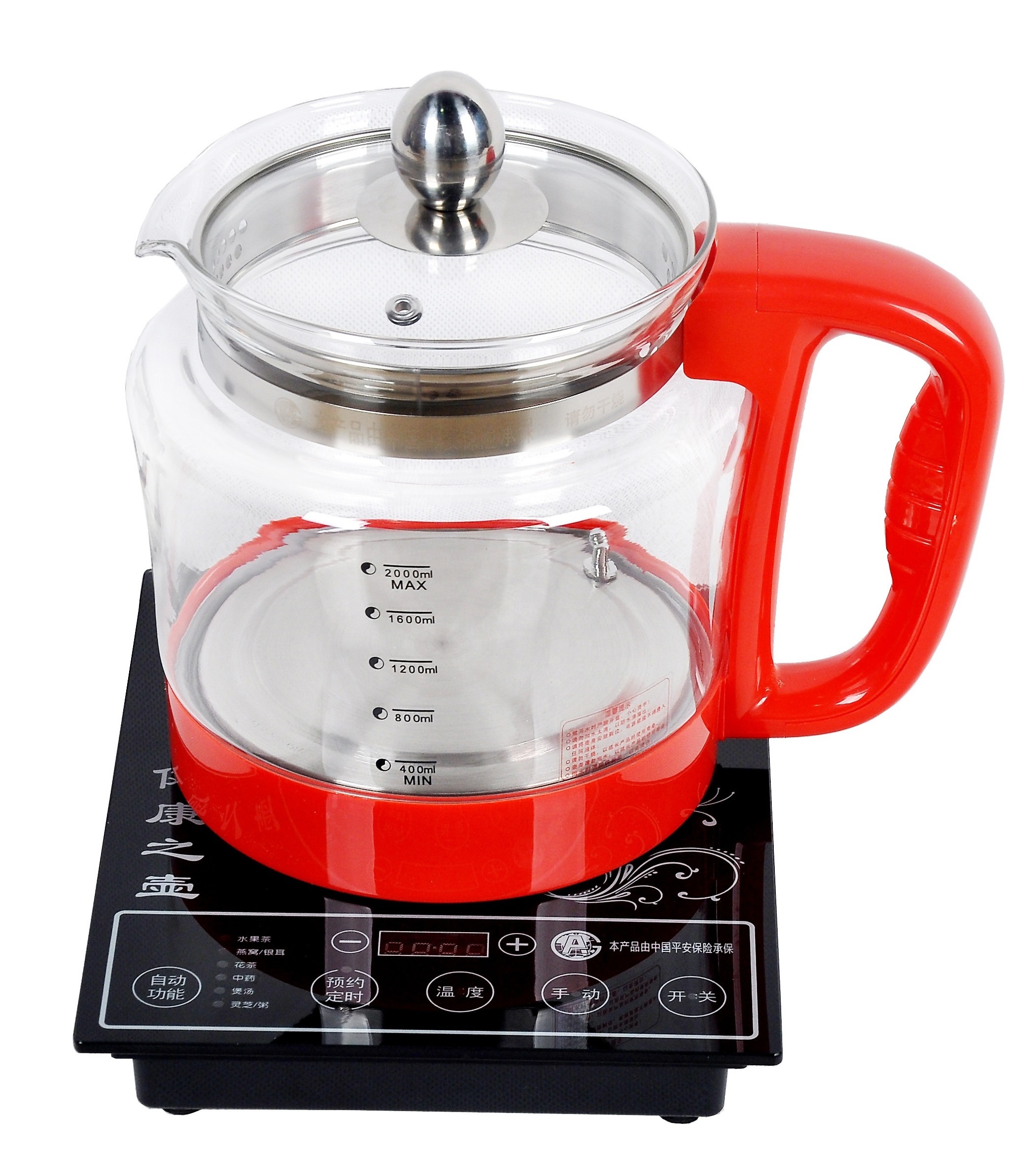 Factory Supply High Borosilicate Glass Electric Digital Display Kettle