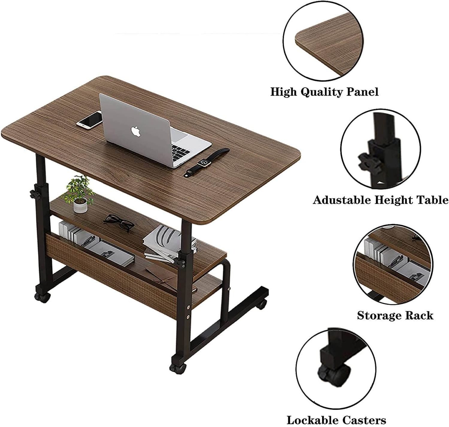 Table Student Computer Desk Portable Home Office Furniture Play Game Desk On Wheels Movable With Storage