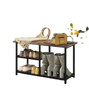 Narrow Shoe Rack Shoe Storage Shelf With Boot Organizer Rustic Shoe Rack For Small Spacesh With Wood Bench