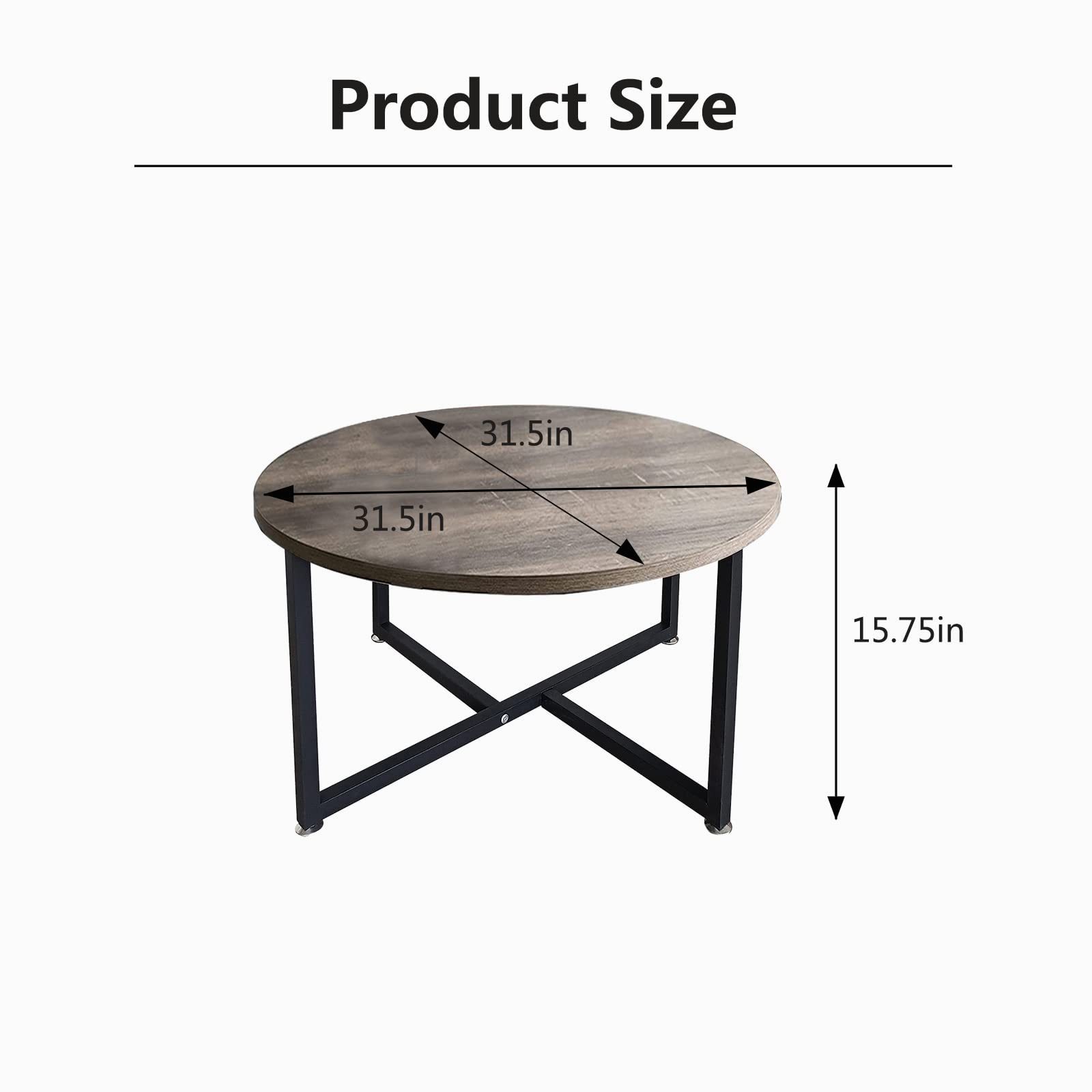 Small Tea Round Coffee Table Modern Coffee Table Sofa Table For Living Room Office Desk Grey