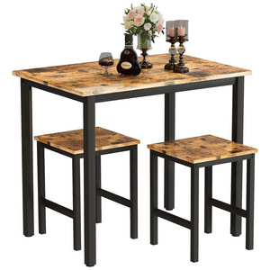 Small Kitchen Table Set For 2 Industrial Dining Breakfast Table And 2 Stools 3 Pieces Dining Table Set For Small Space