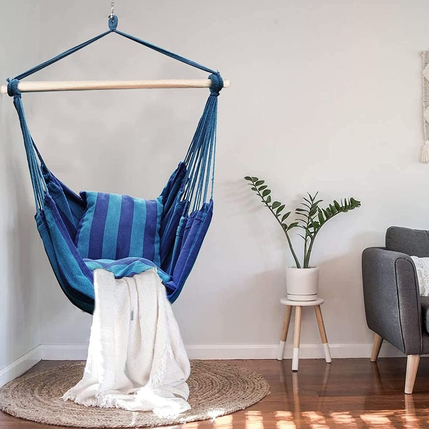 Hanging Swing Chair with Two Cushions,Hanging Hammock Chair