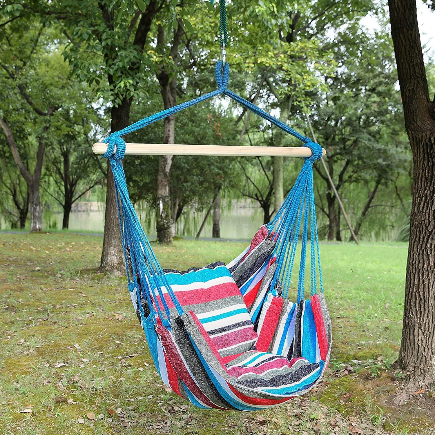 Hanging Swing Chair with Two Cushions,Hanging Hammock Chair