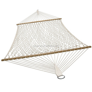 Cotton Rope  Net Hammock Suitable for Indoor and Outdoor Terrace Courtyard Double Solid Wood 2-Child Hammock Hand Made