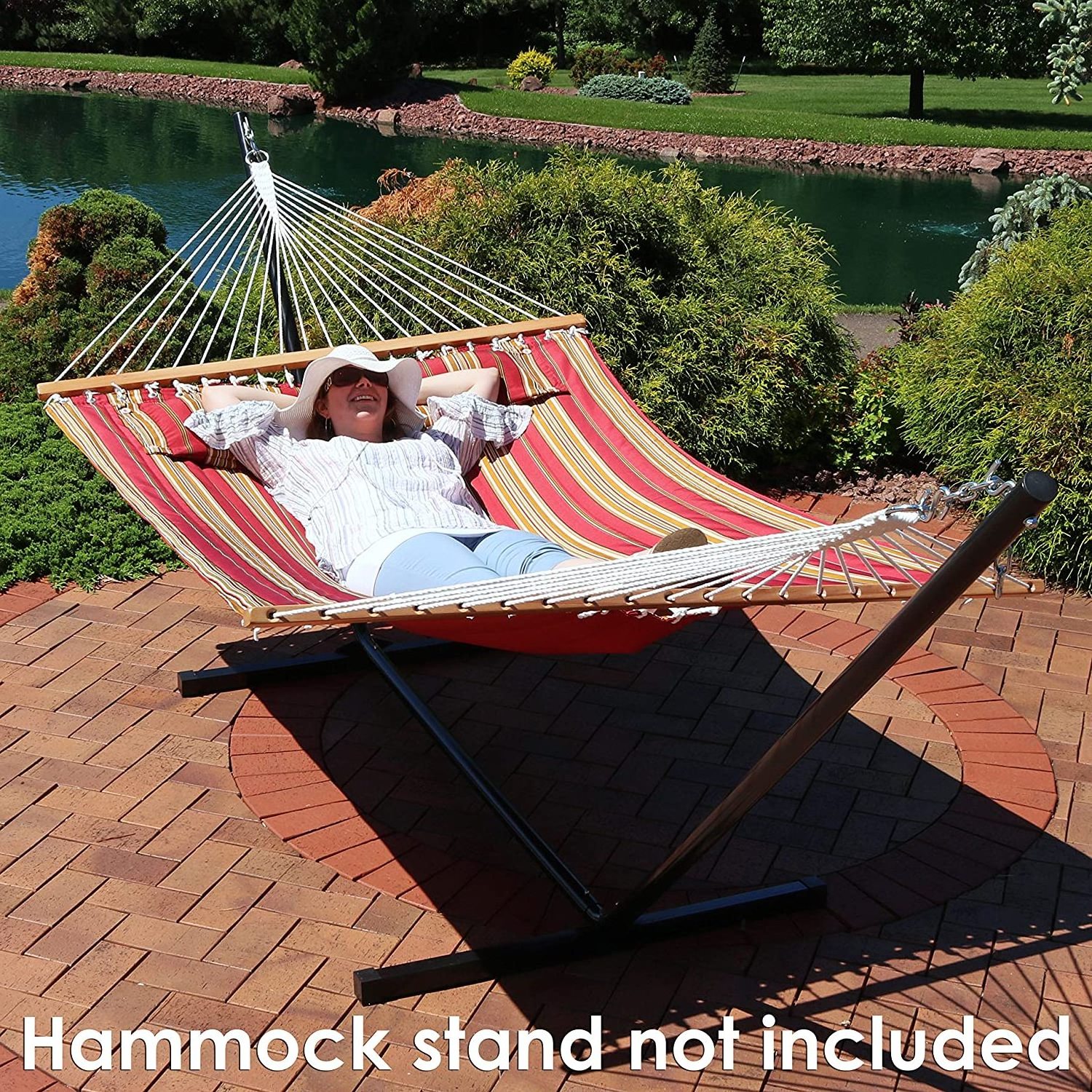 Keep Warm Outdoor Hammock Quilted Double Fabric Hammock with Detachable Pillow