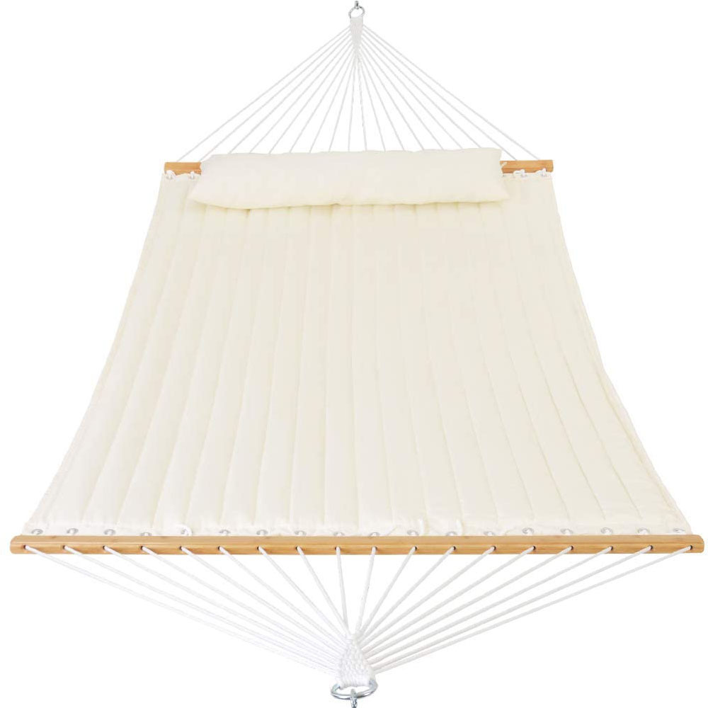 Hot Sell Small MOQ Low Price High Quality New Stylish Patio Garden Yard Indoor Outdoor Wooden Spreader Bar Quilted Hammock