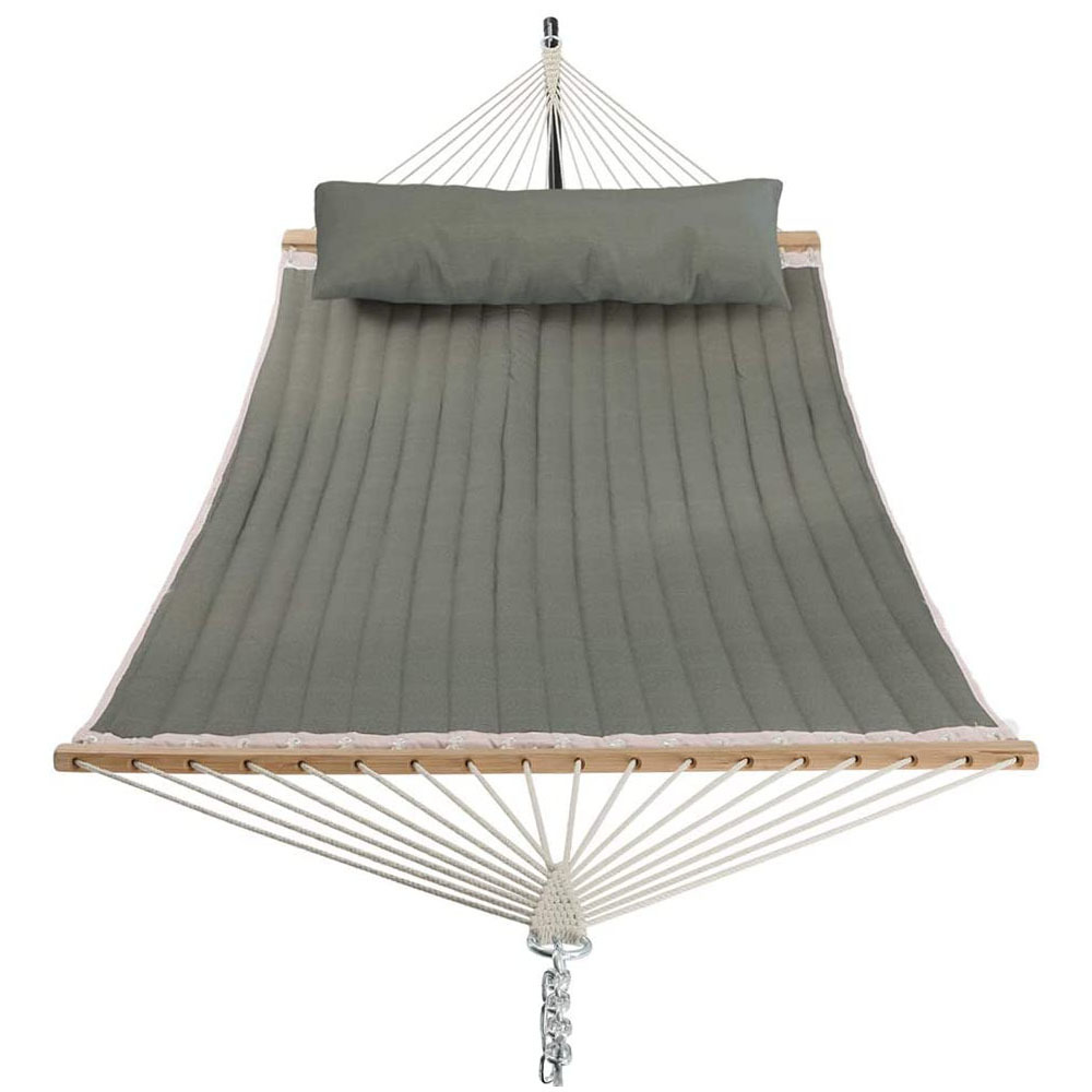 Hot Sell Small MOQ Low Price High Quality New Stylish Patio Garden Yard Indoor Outdoor Wooden Spreader Bar Quilted Hammock