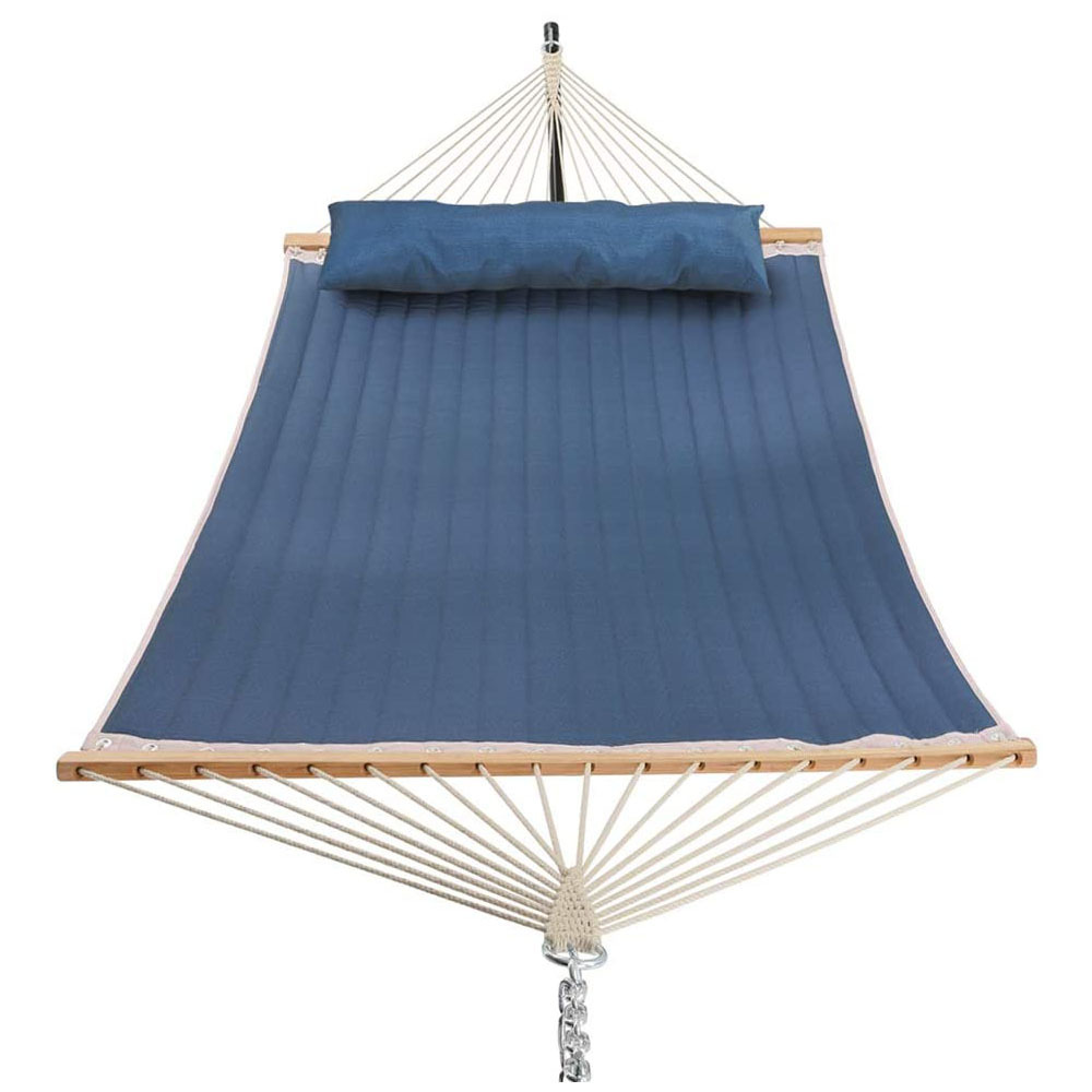 Hot Sell Small MOQ Low Price High Quality New Stylish Patio Garden Yard Indoor Outdoor Wooden Spreader Bar Quilted Hammock