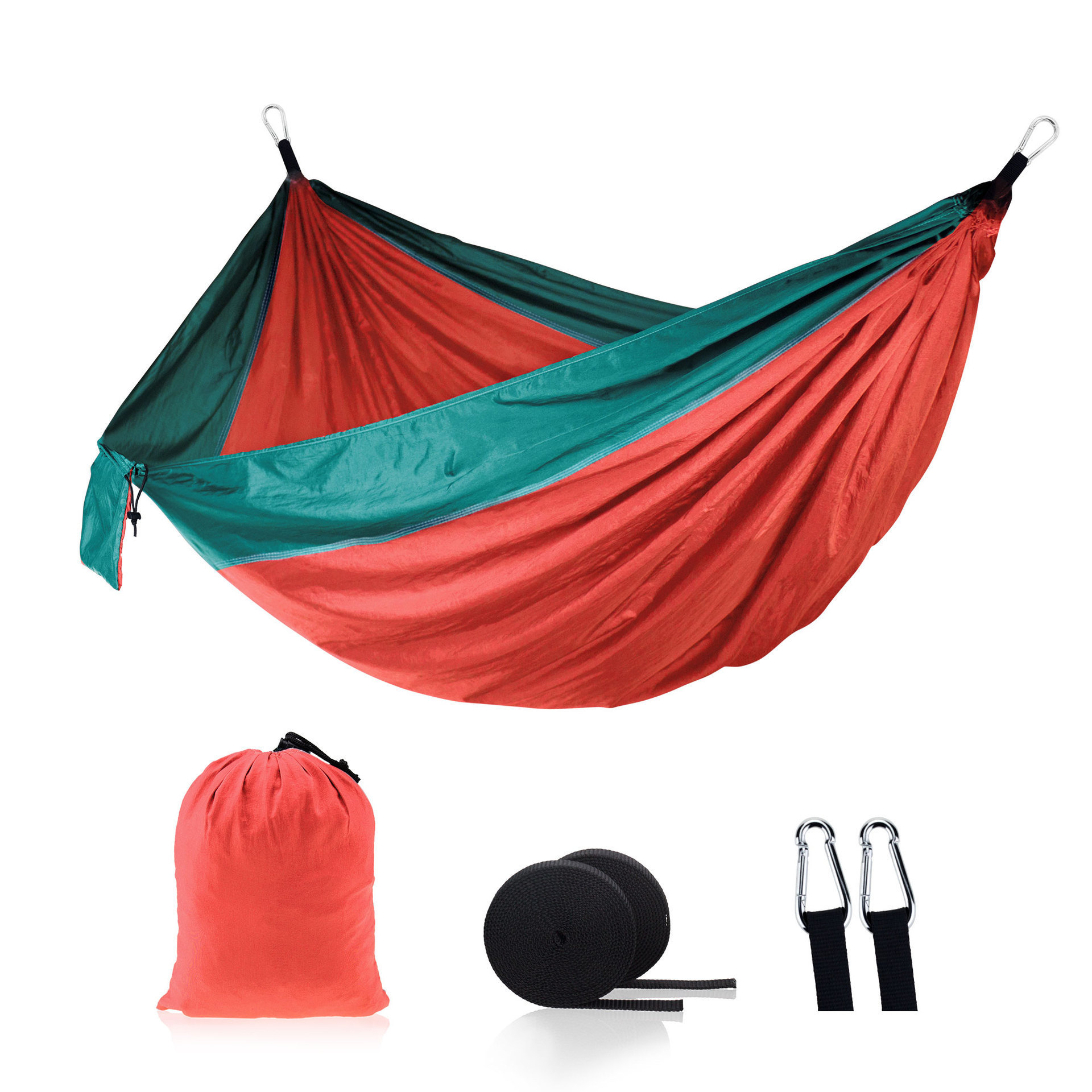 Camping Hammock Double & Single Portable Hammocks for Backpacking with 2 Tree Straps Lightweight Nylon Modern Parachute Hammocks