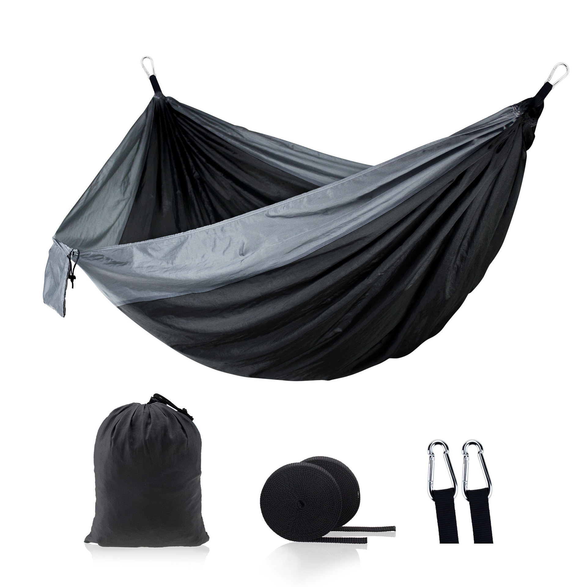 Camping Hammock Double & Single Portable Hammocks for Backpacking with 2 Tree Straps Lightweight Nylon Modern Parachute Hammocks