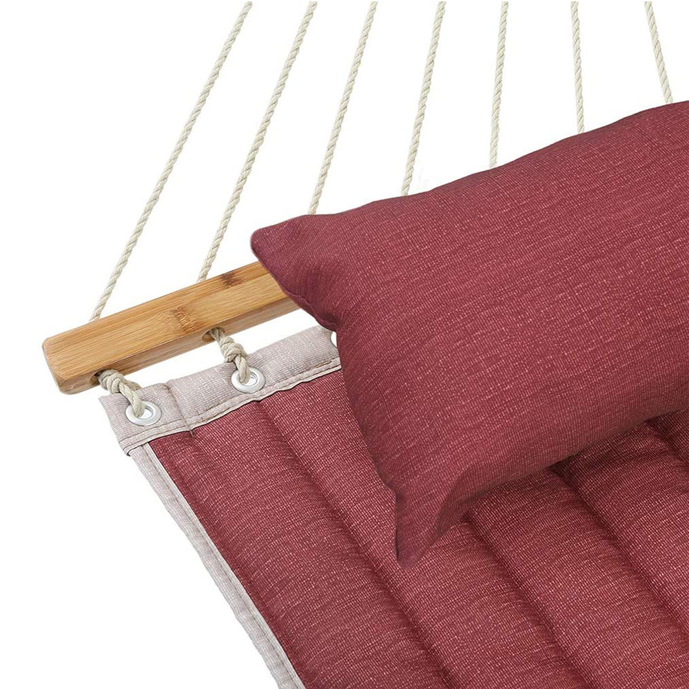 outdoor Quilted fabric hamaca with bent rods and removable pillows free standing hammocks for garden patio balcony