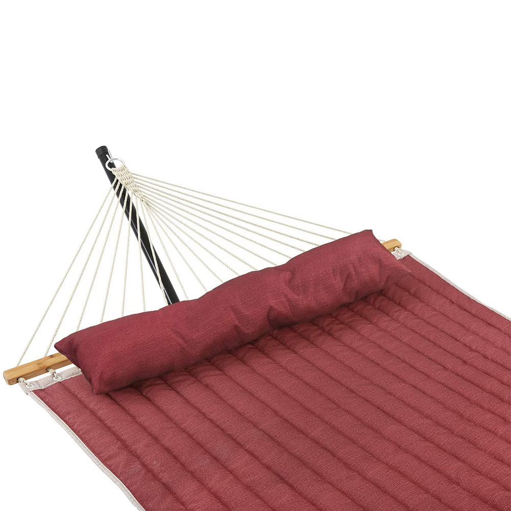 outdoor Quilted fabric hamaca with bent rods and removable pillows free standing hammocks for garden patio balcony