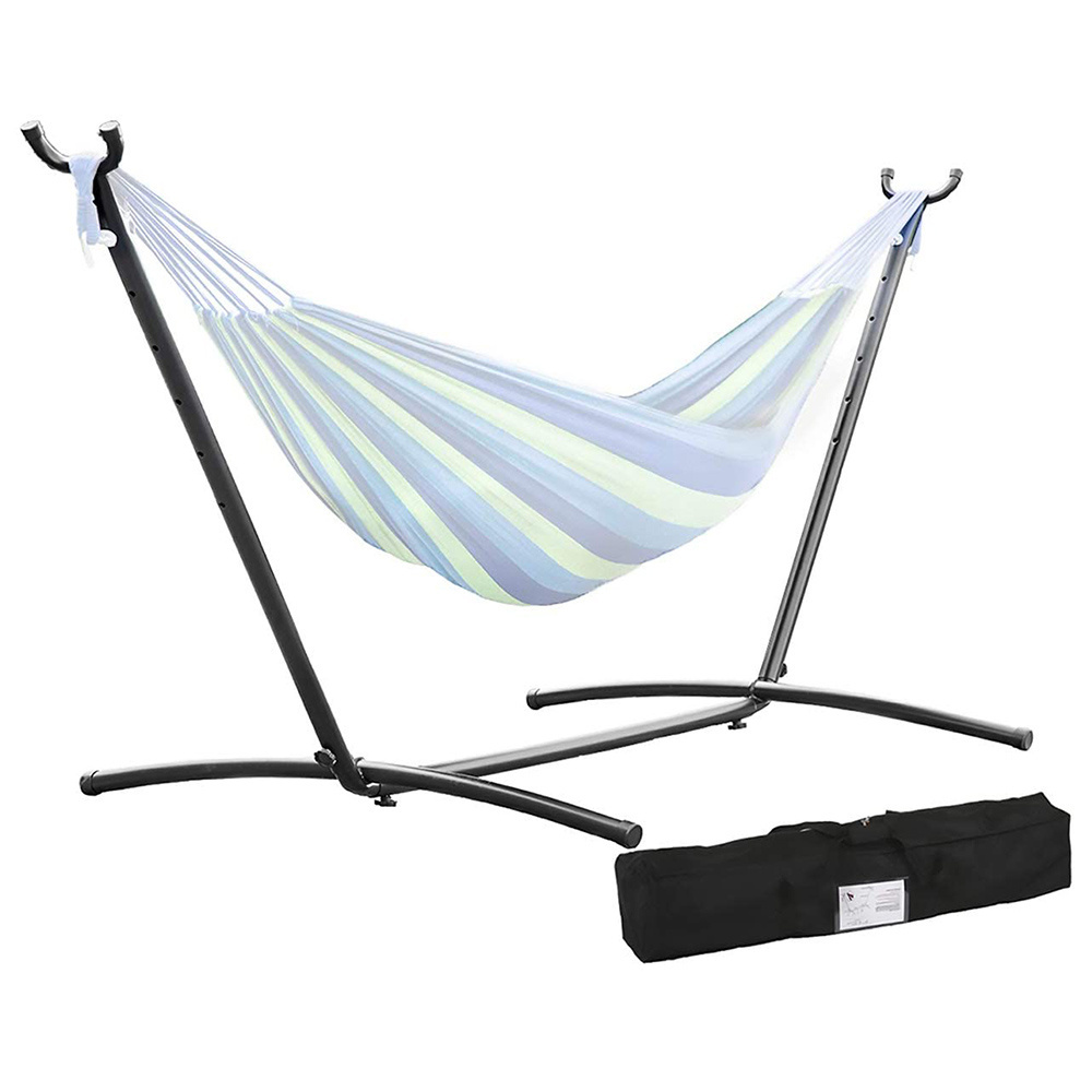 Heavy-Duty Hammock Stand, Includes Portable Carrying Case,Black