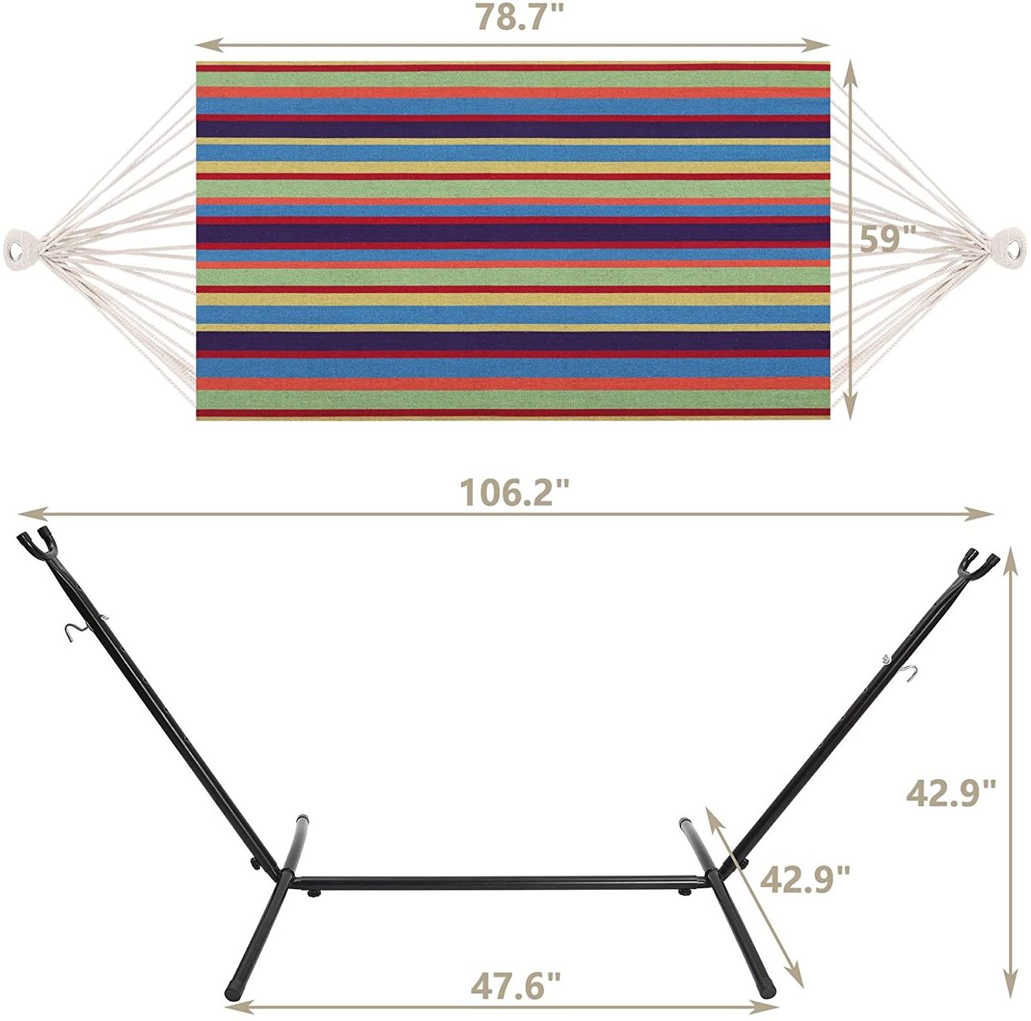 Hammock Stand with Cotton Hammock Small  Size Outdoor Camping  Hammock&Hanging Chair Swing&Hanging Chair