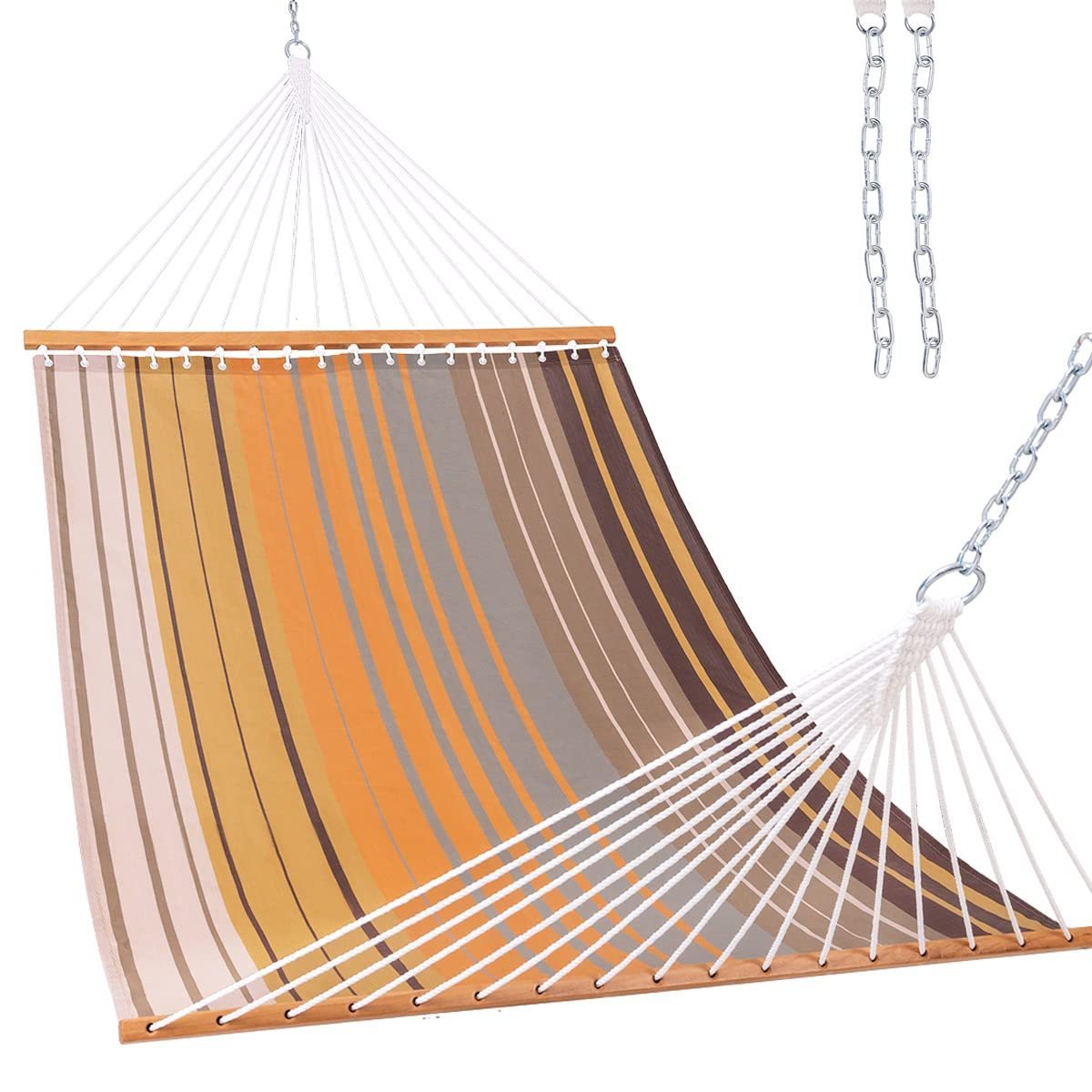 High Quality Hot Sell Quick Dry Hammock with Chains Double Size Spreader Bar Outdoor Patio Yard Poolside Beach Hammock