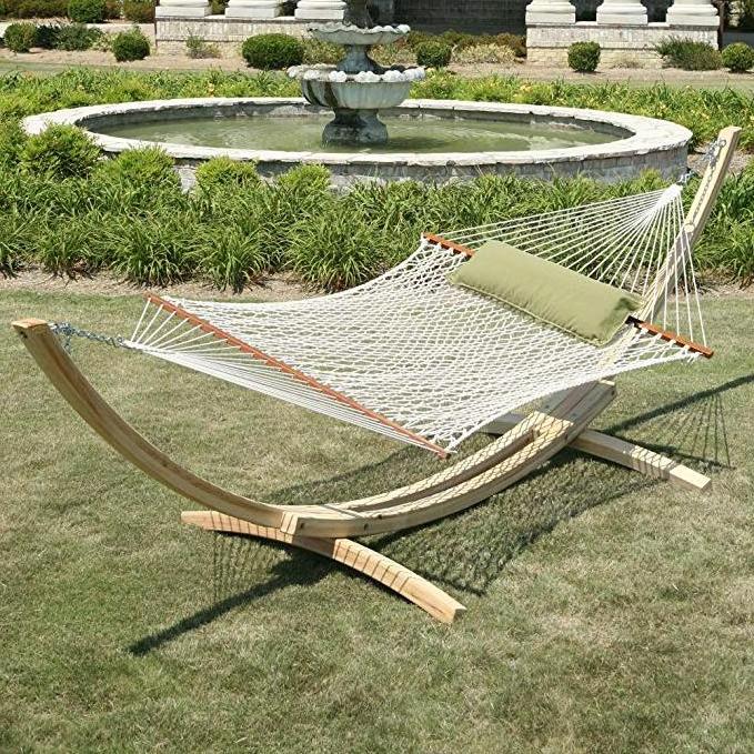 Garden Portable Cotton Rope Beach Hammock Bed  Hanging Swing Net Mesh Hammock