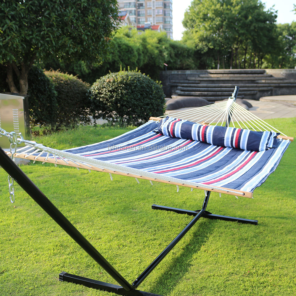 Wholesale Customized Size hanging patio bed Quilted Soft Hammock With Pillow