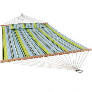 Winter Stripes Quilted Hammock Fabric Outdoor Quilted Fabric Hammock with Pillow and Spreader Bars Hamac hammock