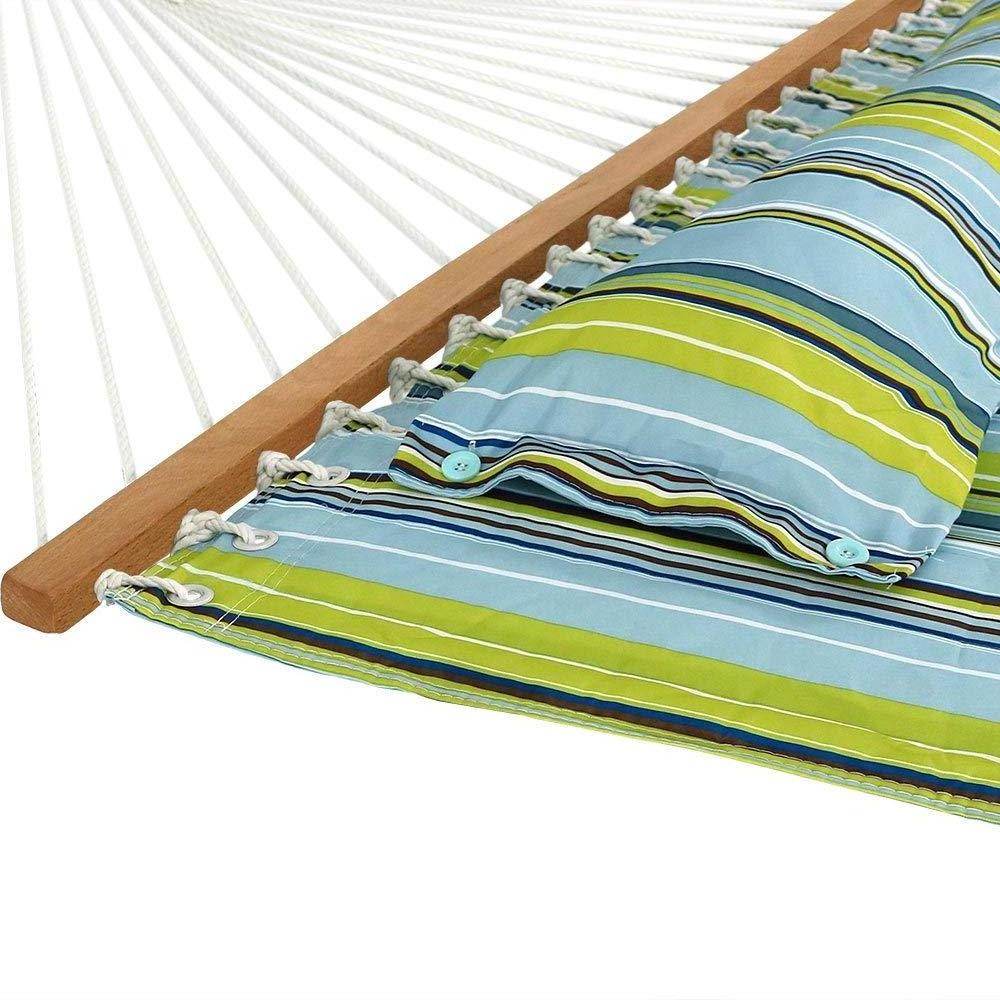 Winter Stripes Quilted Hammock Fabric Outdoor Quilted Fabric Hammock with Pillow and Spreader Bars Hamac hammock