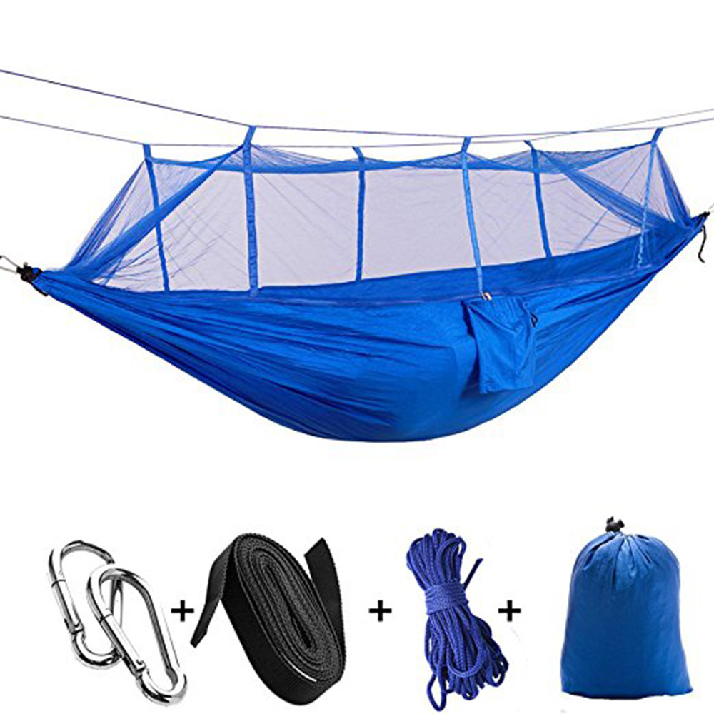 Wholesale Lightweight  Portable parachute Hammock with Mosquito Net Outdoors Camping Hammock