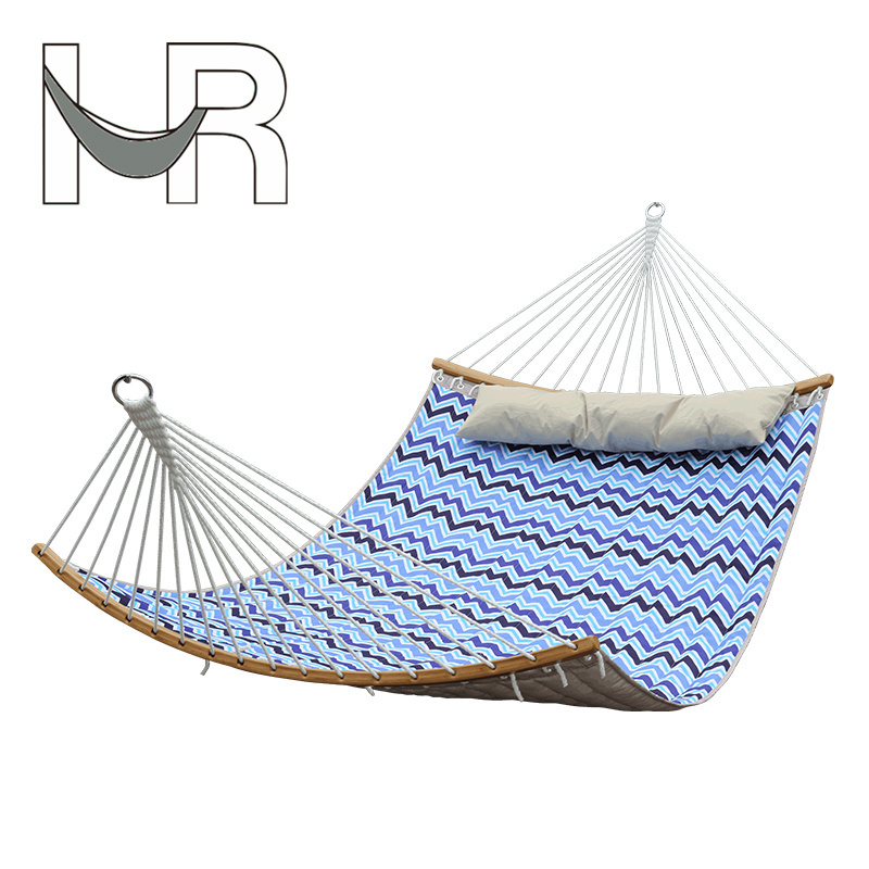 HR Deluxe Curved Bamboo Quilted Hammock ,new curved olefin quilted hammock