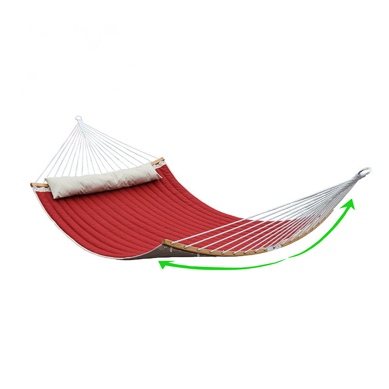 HR Deluxe Curved Bamboo Quilted Hammock ,new curved olefin quilted hammock