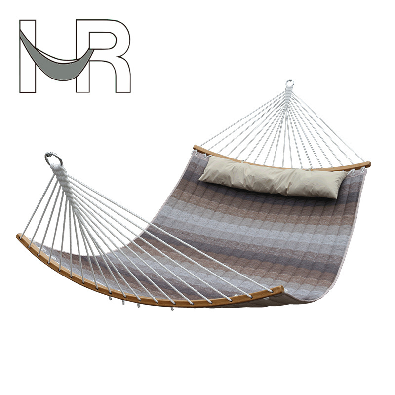 HR Deluxe Curved Bamboo Quilted Hammock ,new curved olefin quilted hammock