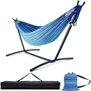 Patio Yard Garden New Fabric Hammock Two Person Hanging Bed Garden Chair Hanging Swing Hammock Stand