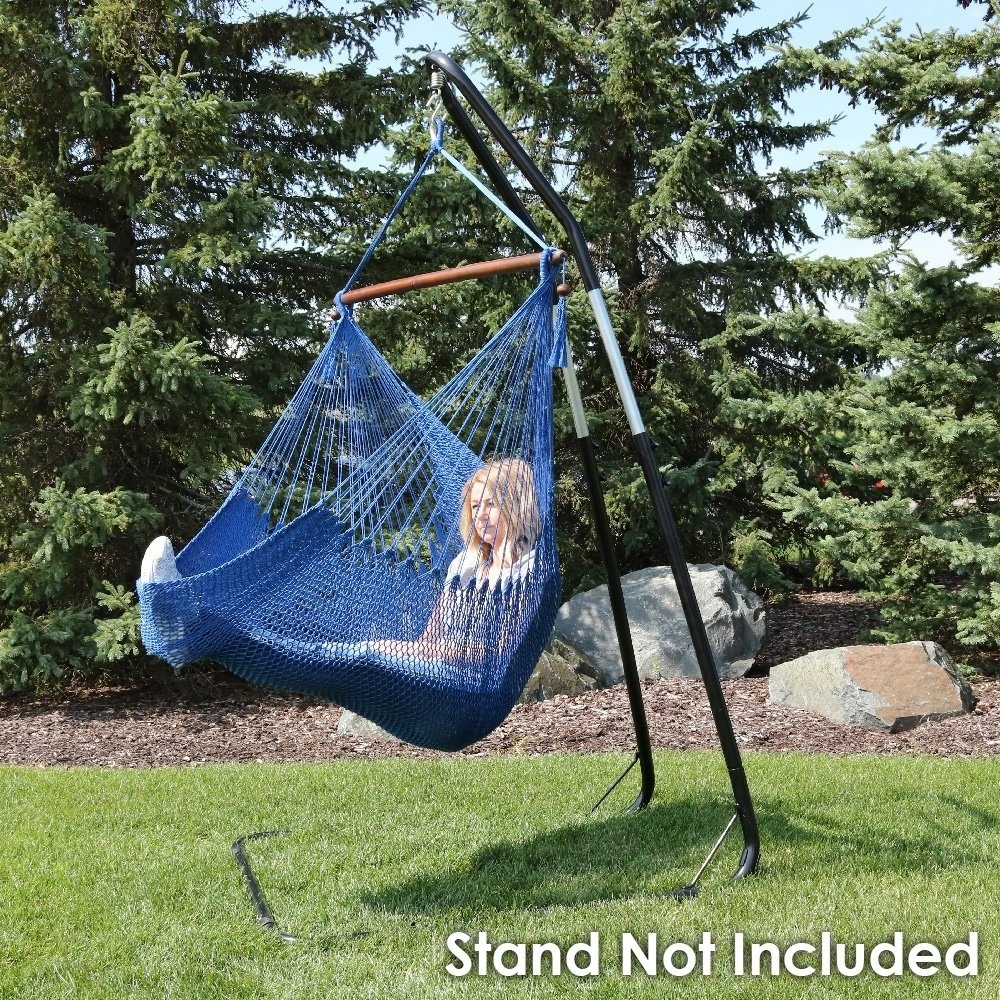 huarun blue rope hanging hammock chair comfortable indoor swing chair family outdoor swing chair