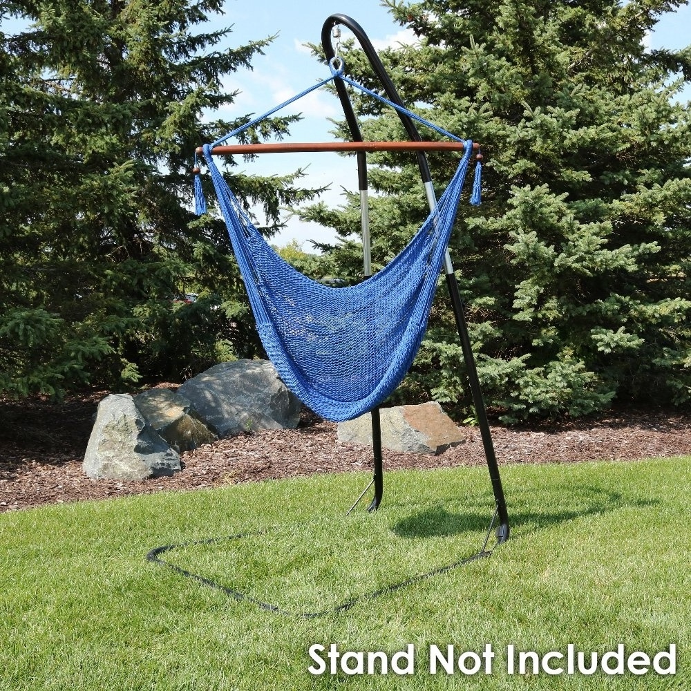 huarun blue rope hanging hammock chair comfortable indoor swing chair family outdoor swing chair