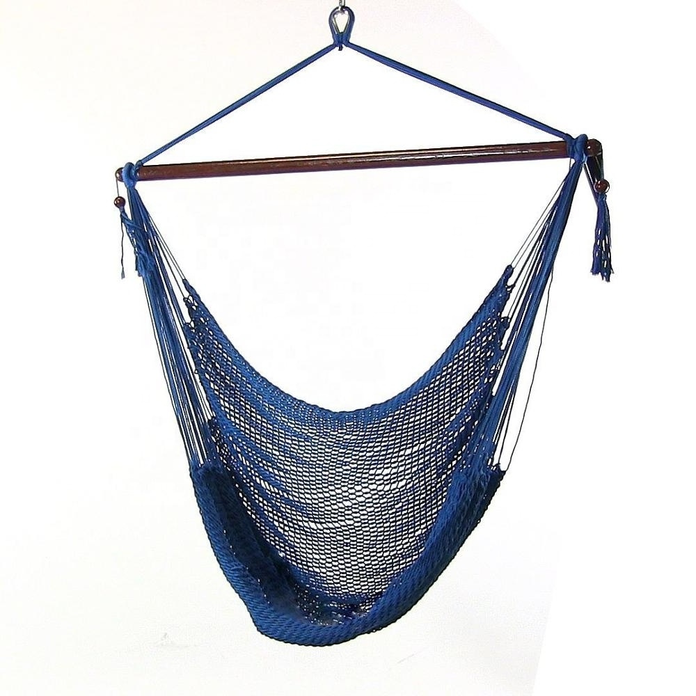 huarun blue rope hanging hammock chair comfortable indoor swing chair family outdoor swing chair